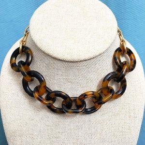 J. Crew Faux Chunky Tortoiseshell Link Statement Necklace